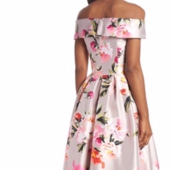 ELIZA J NWT Floral Off the Shoulder Mikado Dress Size 4 in Multi Floral Print - Picture 8 of 16